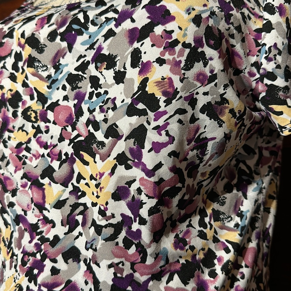 Elementz Purple and Yellow Abstract Print Blouse - Picture 6 of 10